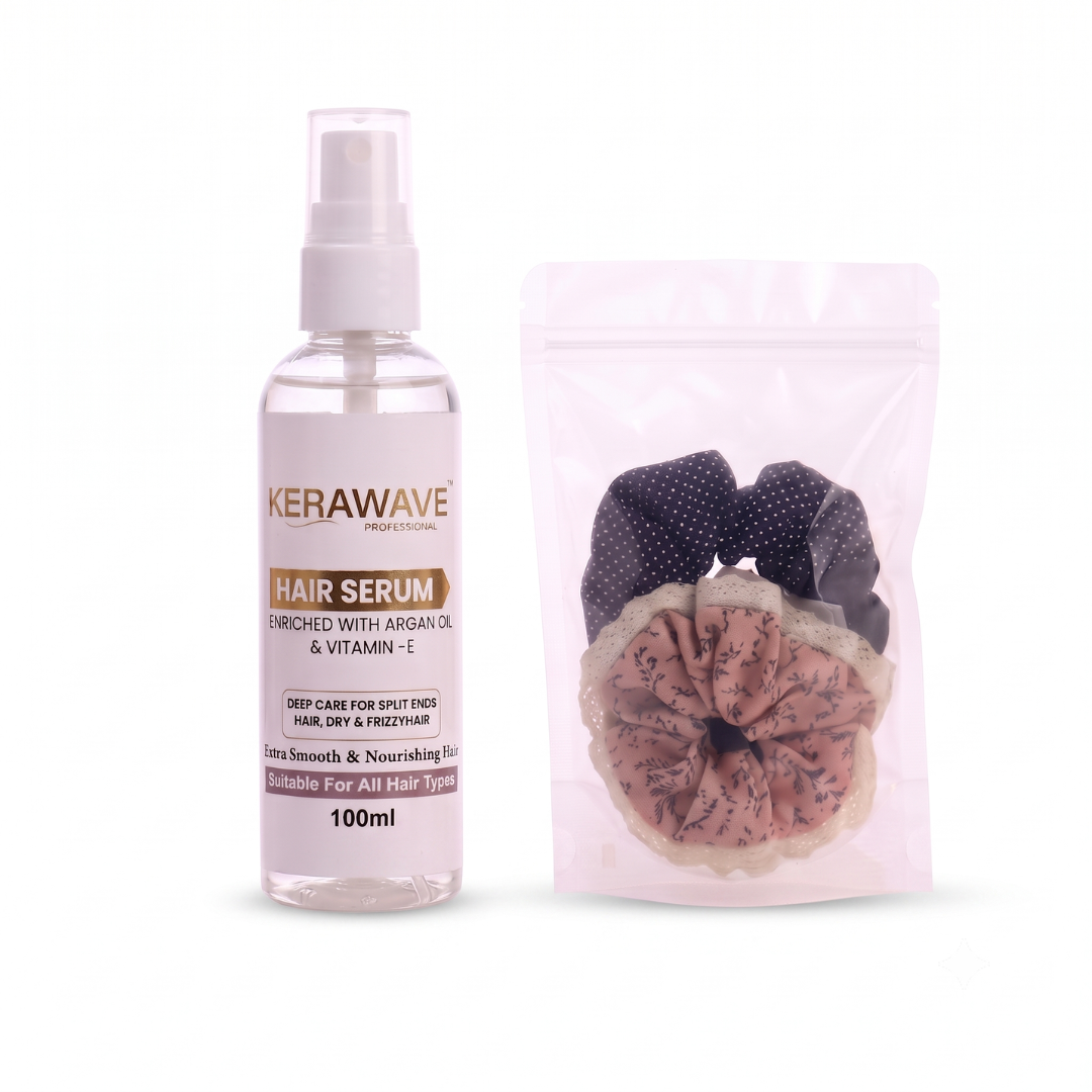 Hair Serum(100ml ) | Enriched with Argan oil & Vitamin E | with 2 pcs of scrunchies